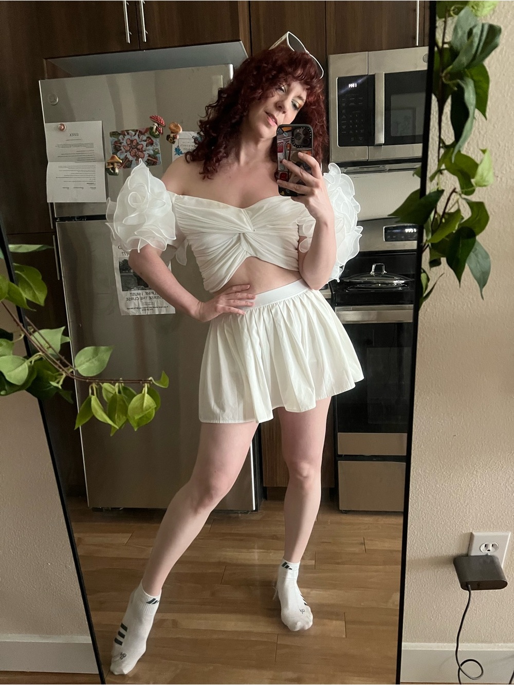 Boohoo White Ruffled Off-Shoulder Statement Top